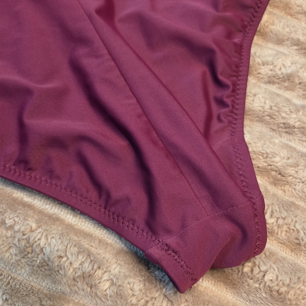 Mossimo Cherry Blossom Solid Lace Up Gold Accent One Peice Swim Suit Sz S - Picture 4 of 10